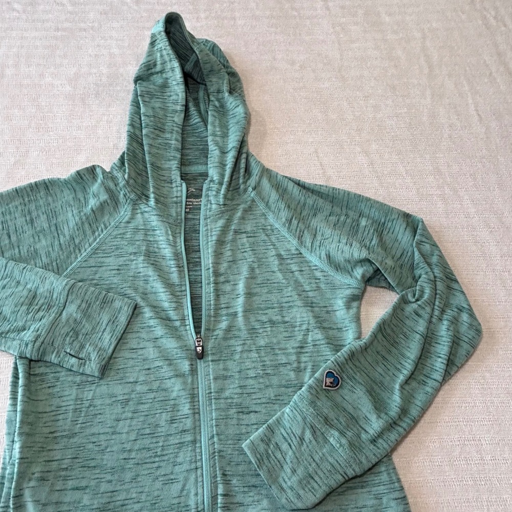 Kuhl Piper Women Green Space Dye Full Zip Hoodie Lightweight Thumbhole Jacket M